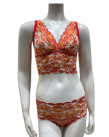 Cosabella NEVER1386+07ZL Agrumi/Moon Ivory Lace Bralette & Short Set Myselflingerie.com